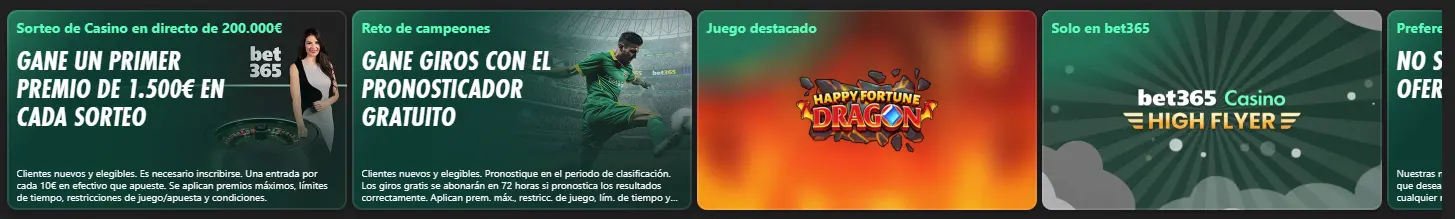 mejores códigos promocionales Bet365 Casino