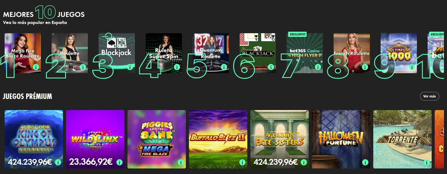 juegos de grandes victorias Bet365 Casino